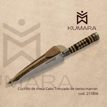 Cuchillo de mesa Cabo Trenzado de tiento en tonos diferentes